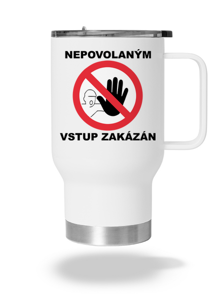 Nepovolaným vstup zakázán termohrnek White