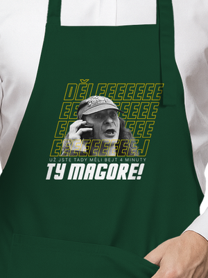 B18: Jiří Kára zástěra Bottle Green