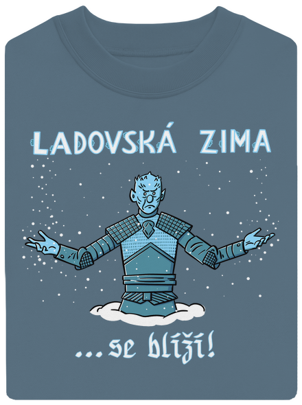 Ladovská zima se blíží unisex mikina bez kapuce Nordic Blue