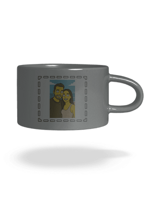 Simpsonovi z vlastní fotky hrnek makronka Grey Macaron