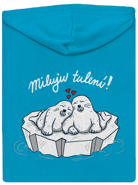 Miluju tulení dámská mikina na zip Blue Atol