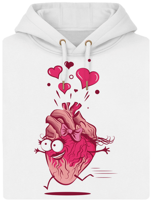 Zamilovaná srdíčka unisex mikina premium Snowwhite