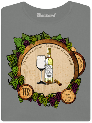 Vinný horoskop: Panna dámské tričko Dark Gray Melange