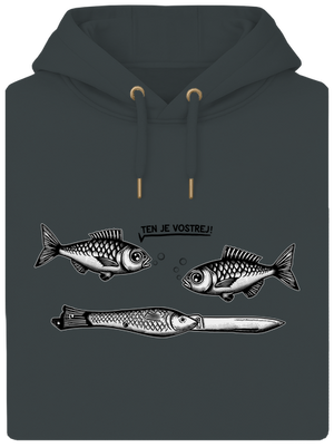 Vostrá rybička unisex mikina premium Charcoal