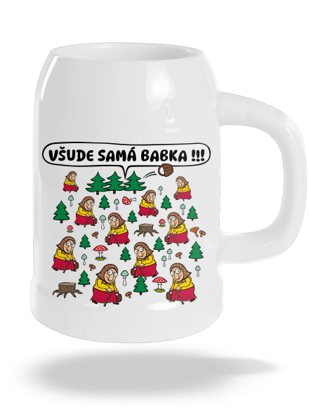 Všude samá babka půllitr White