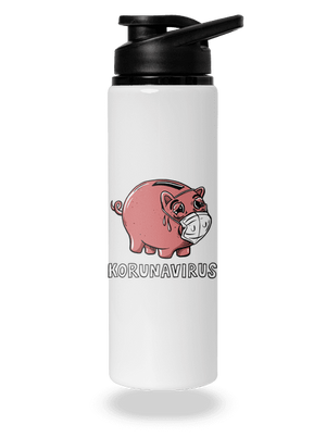 Korunavirus v kasičce lahev na vodu White