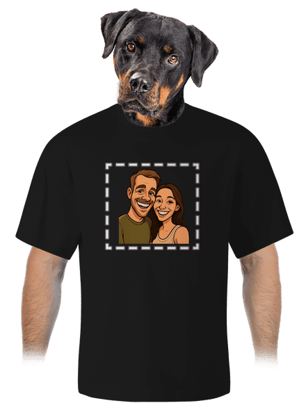 Karikatura z vlastní fotky unisex tričko oversized Black