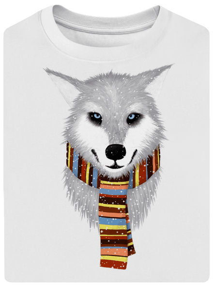 Sněžný vlk unisex tričko oversized White