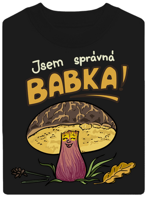 Babka a hříbeček unisex mikina bez kapuce Black