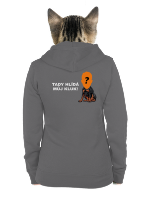 Tady hlídám já dámská mikina na zip Steel Gray