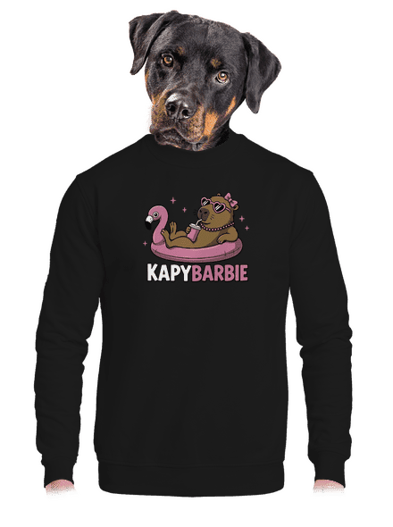 Kapybarbie unisex mikina bez kapuce Black