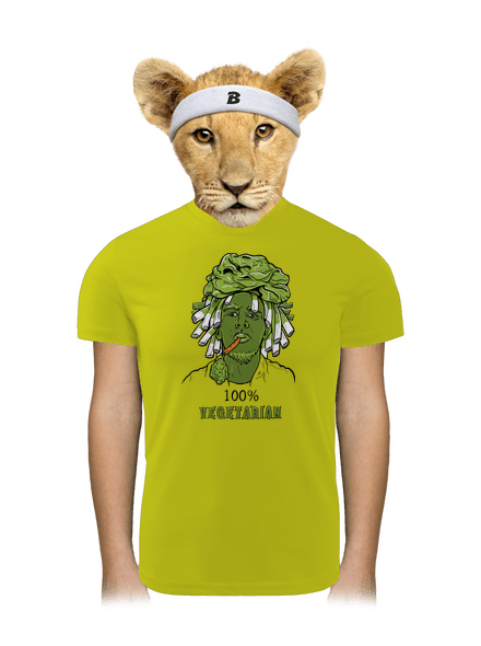 100% vegetarián dětské sportovní tričko Neon Yellow