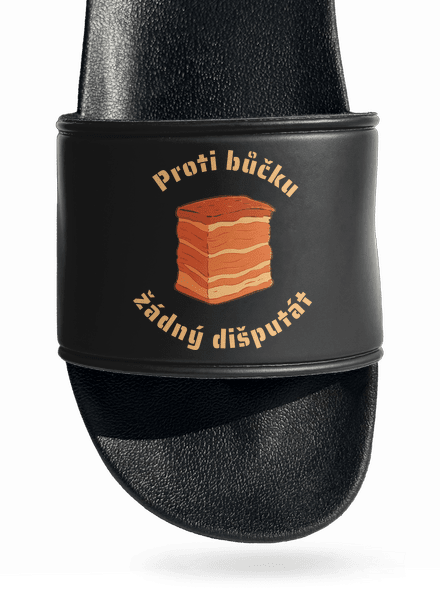 Proti bůčku žádný dišputát pantofle Black
