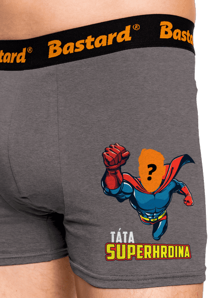Táta superhrdina boxerky Gray Melange