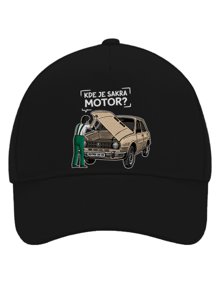 Kde je motor? kšiltovka baseballka Black
