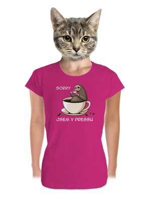 V pressu dámské tričko premium Magenta