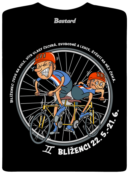 Cyklistický horoskop: Blíženci pánské tričko Black