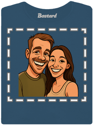 Karikatura z vlastní fotky dámské tričko premium Petrol Blue