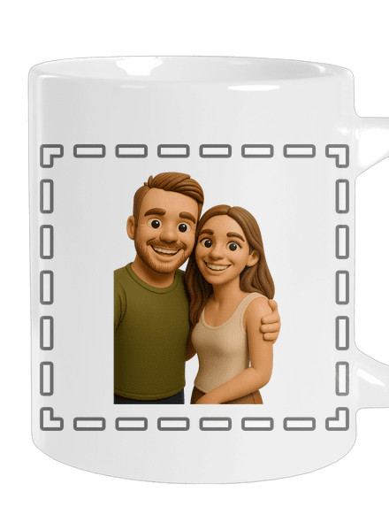 3D plastelína z vlastní fotky velký hrnek White