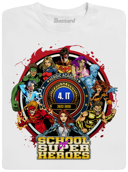 Školní potisk Super school pánské tričko White