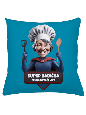 Super babička polštář Blue Turquoise