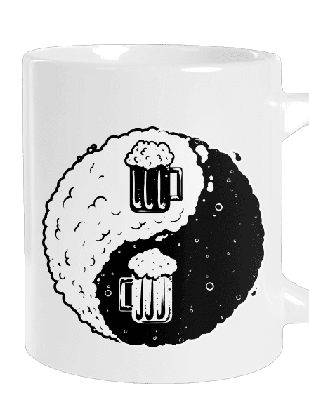 Jin Jang pivo velký hrnek White