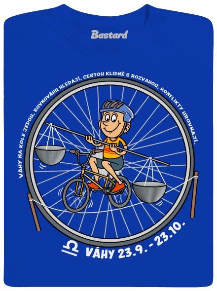 Cyklistický horoskop: Váhy pánské dlouhý rukáv Royal Blue
