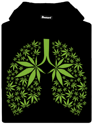 Ganja plíce pánská mikina klokanka Black