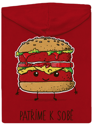 Patříme k sobě pánská mikina na zip Red