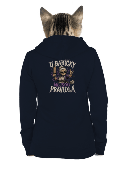 U babičky dámská mikina na zip Navy Mal