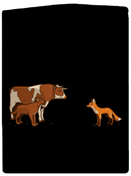 Vůl, pes a vulpes dámská mikina na zip Black