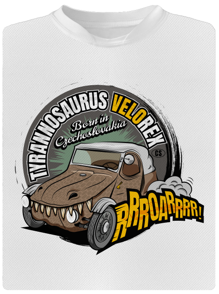 Tyrannosaurus Velorex pánské sportovní tričko White