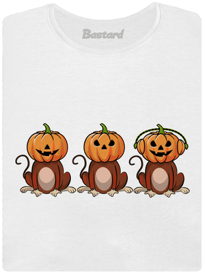 Halloween opičky dámské tričko s lemem White