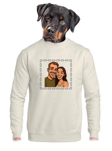 Karikatura z vlastní fotky unisex mikina bez kapuce Off White