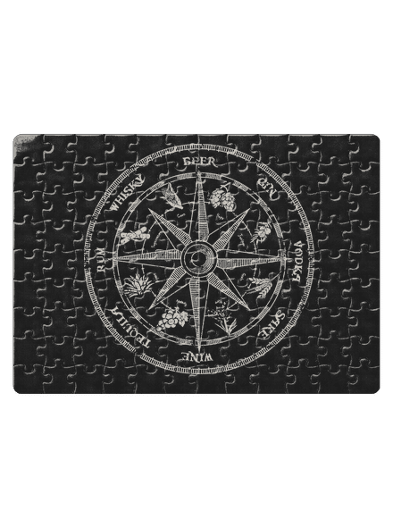 Alkoholický kompas puzzle White
