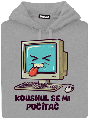 Kousnul se mi počítač pánská mikina klokanka Light Melange
