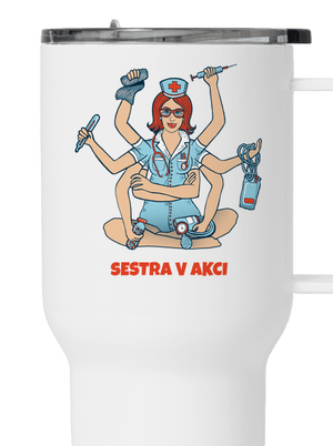 Sestra v akci termohrnek White