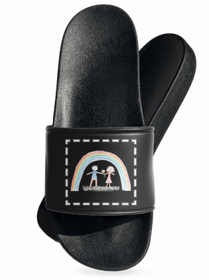 Dětské kresby - nahraj vlastní pantofle Black