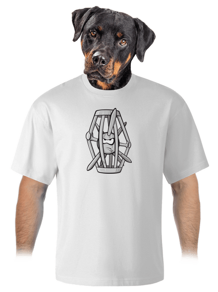 Ježek v kleci unisex tričko oversized White