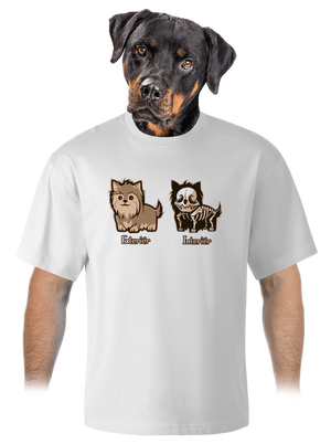 Teriér unisex tričko oversized White