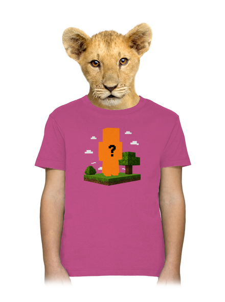 Minecraft z vlastní fotky dětské tričko Fuchsia