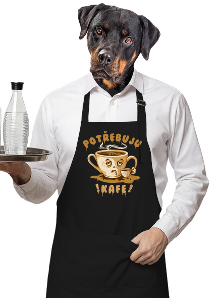 Potřebuju kafe zástěra Black
