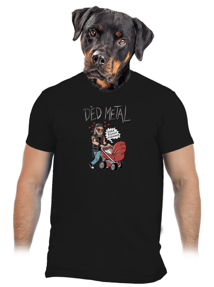 Děd metal pánské tričko Black
