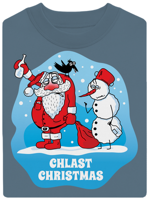 Chlast Christmas unisex mikina bez kapuce Nordic Blue