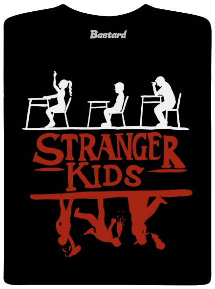 Školní potisk Stranger kids pánské dlouhý rukáv Black