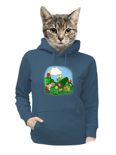 Jak se staví nový level? dámská mikina klokanka Denim