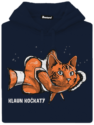 Klaun Kočkatý pánská mikina klokanka Navy