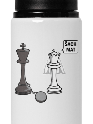 Šach mat lahev na vodu White