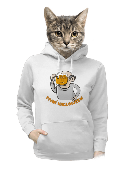Pivní Halloween dámská mikina klokanka White