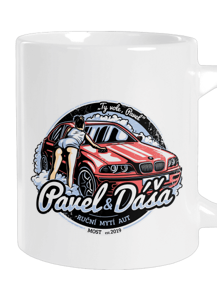 Automyčka Pavel velký hrnek White